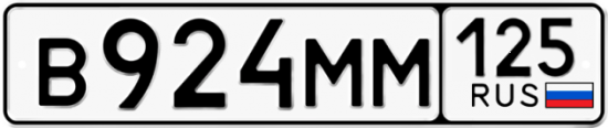 Красивый номер на авто В924ММ 125