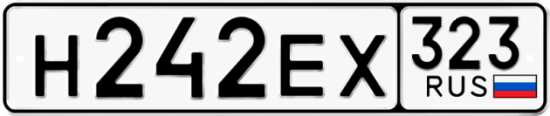 Красивый номер на авто Н242ЕХ 323
