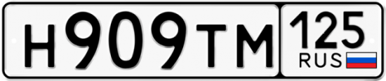 Красивый номер на авто Н909ТМ 125