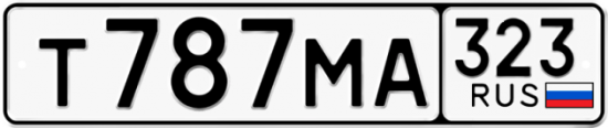 Красивый номер на авто Т787МА 323
